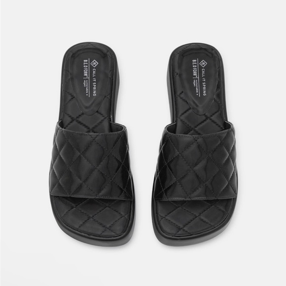 Call It Spring Shoes - Call it Spring Black Nalaa heeled mules Size 7.5 - Like New Sustainable & Vegan